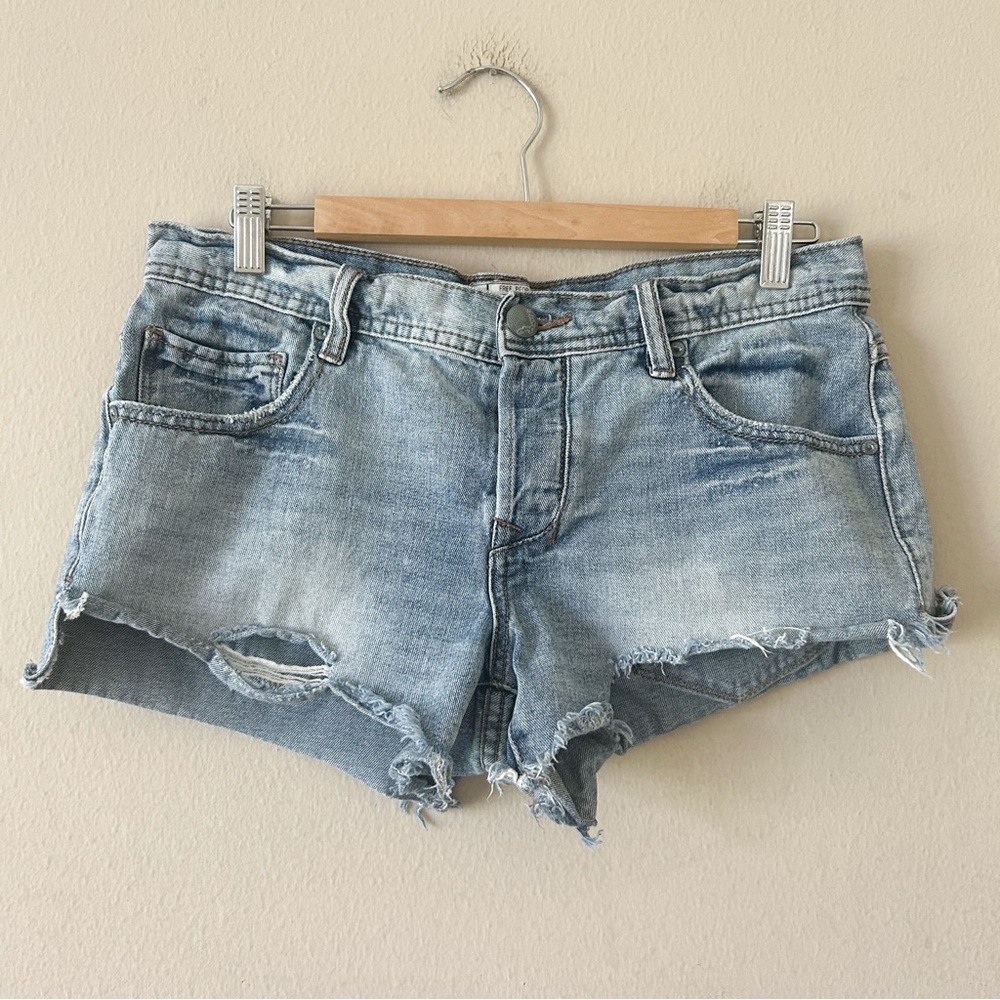 Free People Uptown Distressed Denim Shorts - Picture 3 of 7